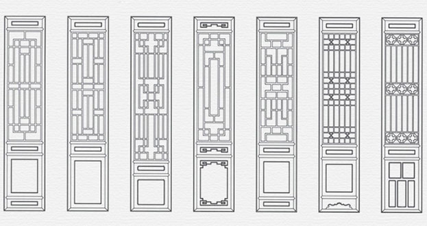 花垣常用中式仿古花窗图案隔断设计图